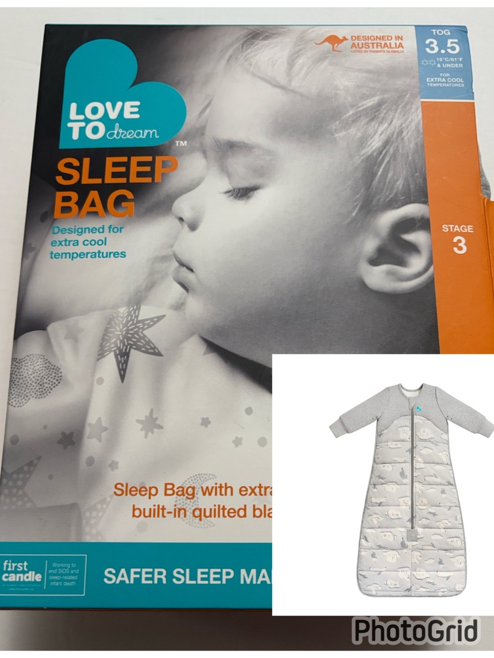Love To Dream Sleep Bag TOG 3.5 Stage 3 6-18 Months Quilted Blanket Polar Bear